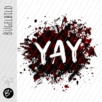 Bügelbild - "YAY - Karo Rot "